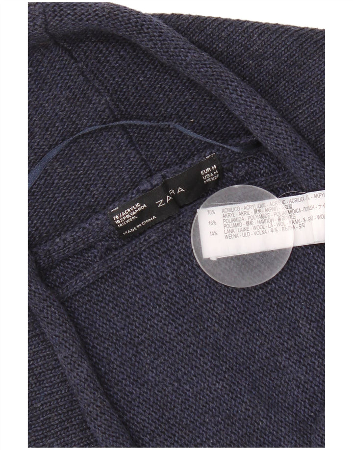 Sweter damski Zara Cardigan UK 14 Średni granatowy akryl
