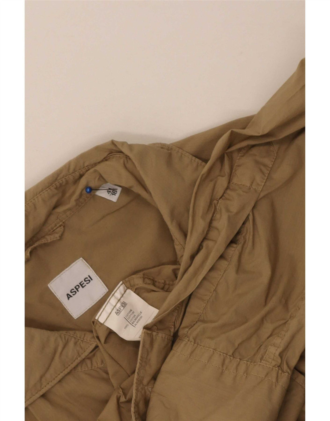 Koszula męska Aspesi rozmiar 41 16, duża, bawełniana khaki