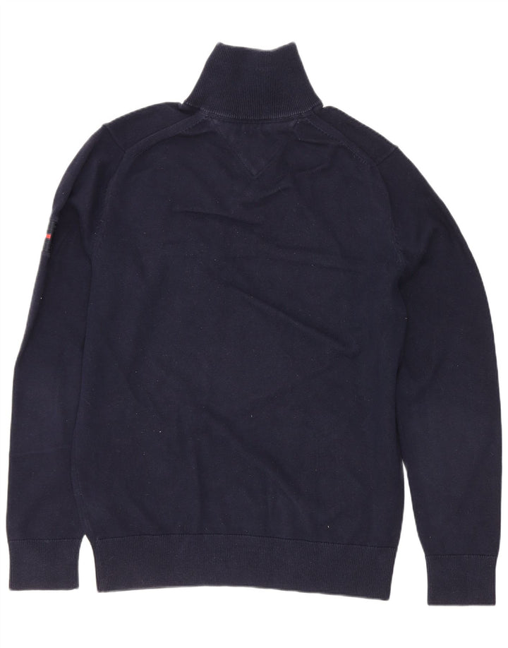 Męski sweter zapinany na zamek Tommy Hilfiger, średni granatowy, blok kolorów