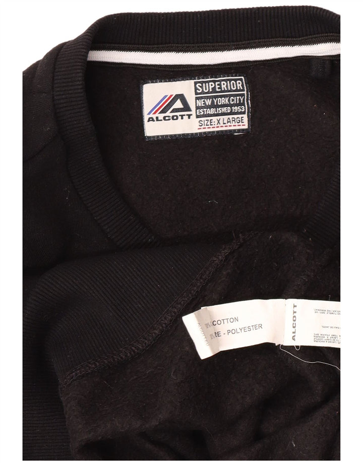 Męska bluza z grafiką Nowego Jorku ALCOTT XL, czarna, bawełniana