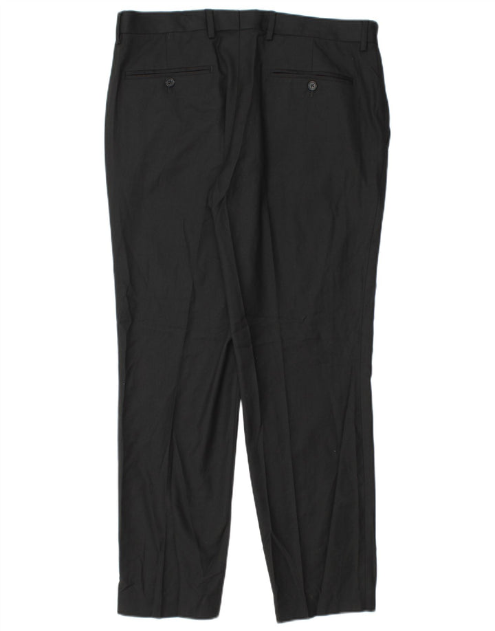 Marks & Spencer Męskie spodnie garniturowe slim fit W34 L29 Czarny poliester