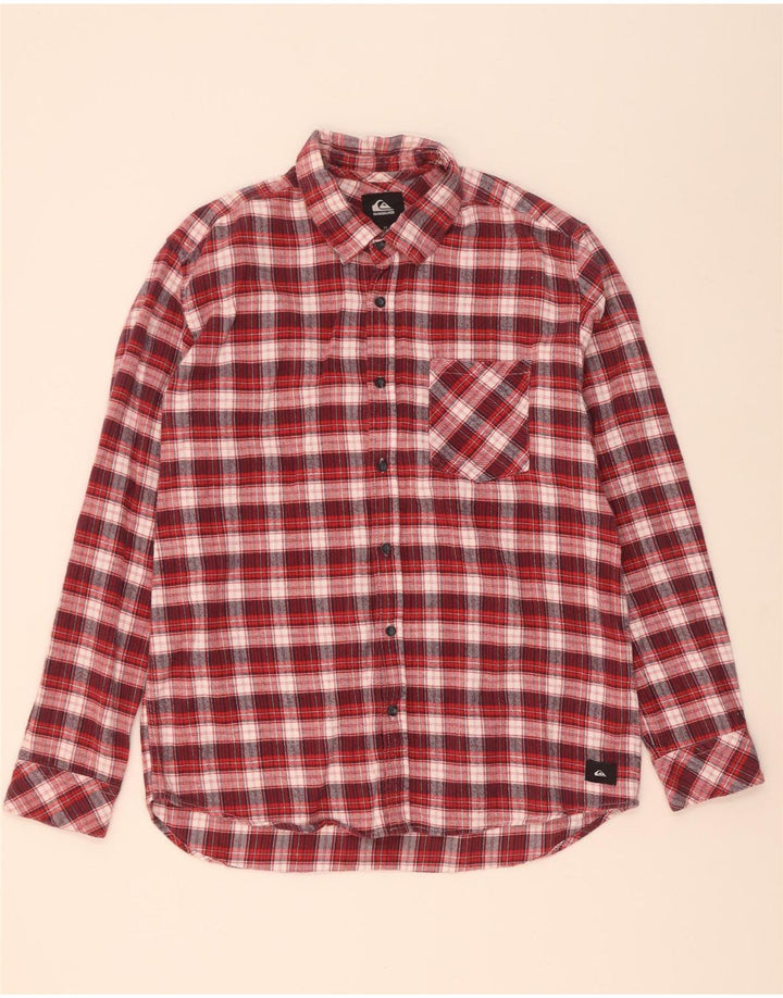 Męska koszula flanelowa Quiksilver o regularnym kroju, duża, bawełniana w czerwoną kratę