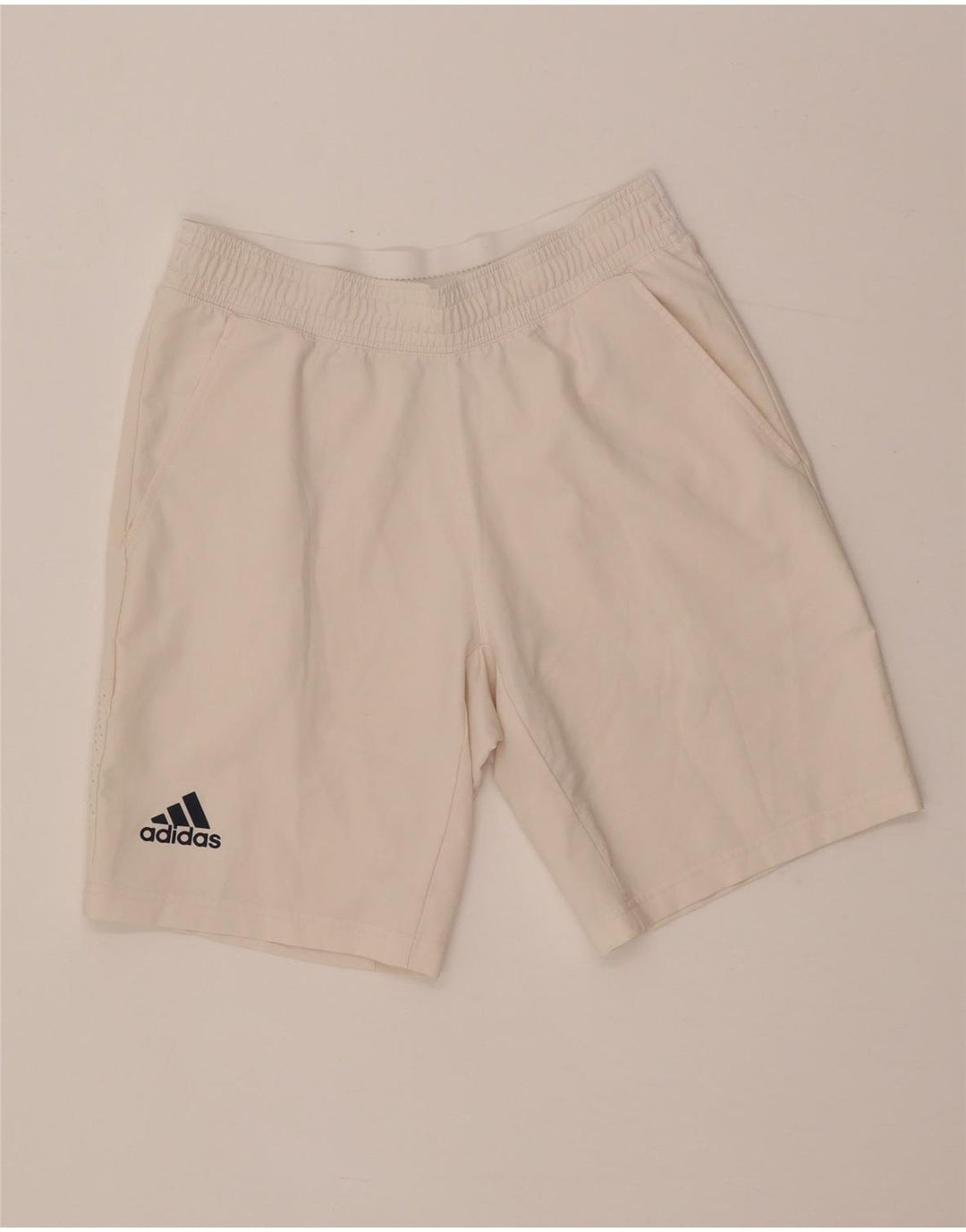 Męskie spodenki sportowe Adidas, małe, złamanej bieli, poliester