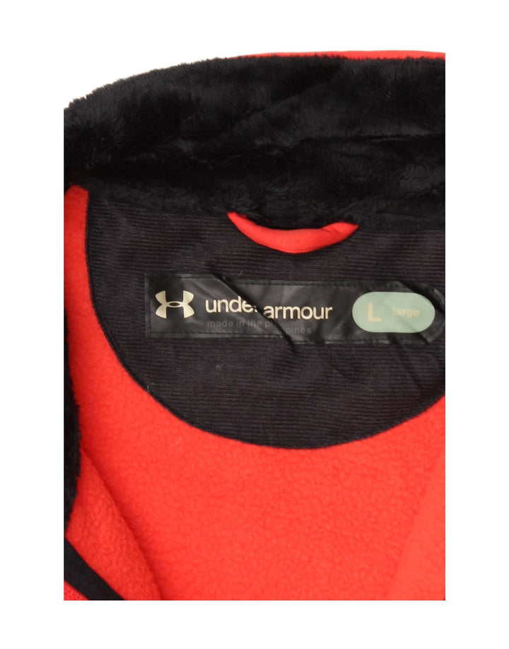 UNDER ARMOUR Męska kurtka dresowa, duża, czerwona, z geometrycznym poliestrem