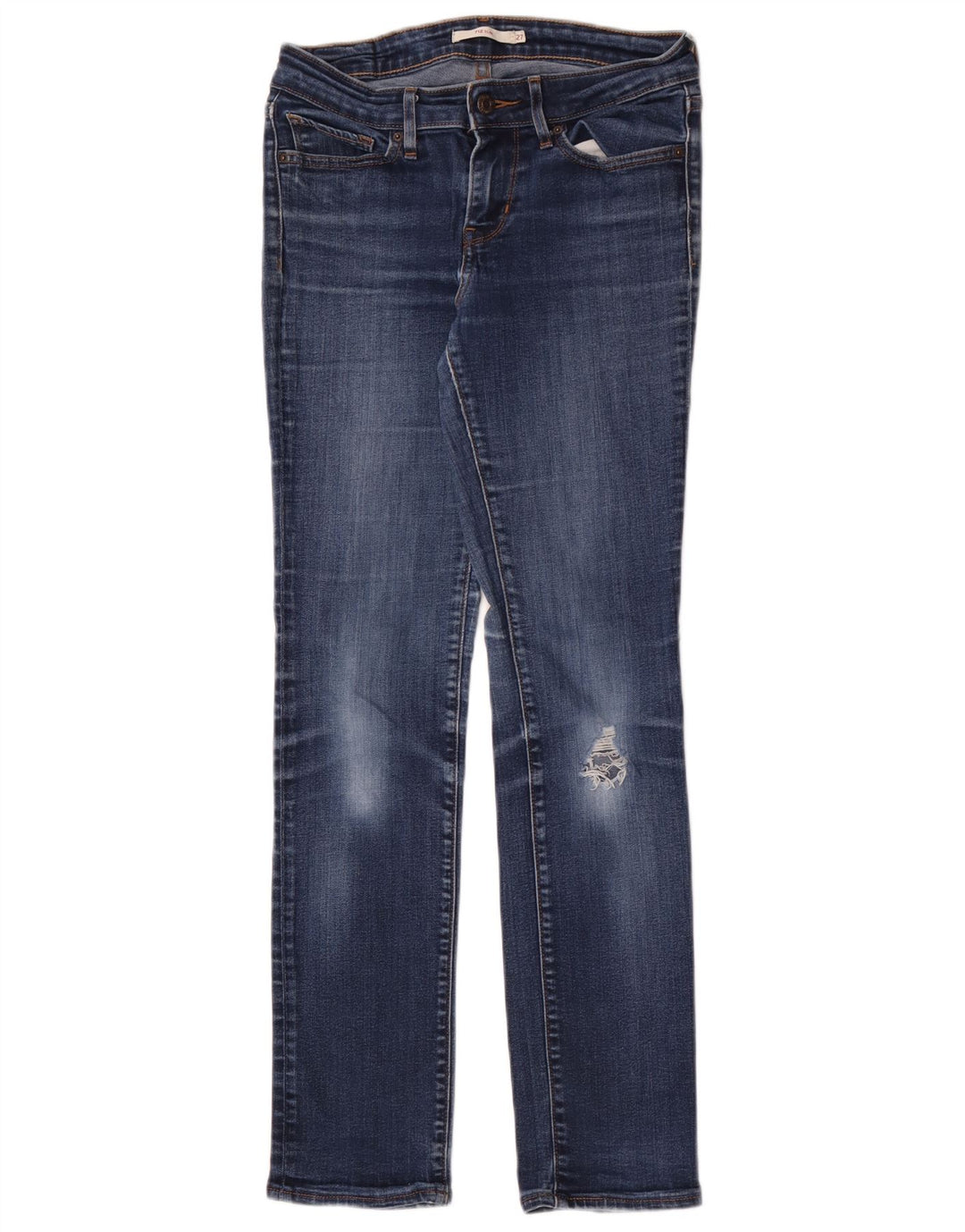 Damskie jeansy LEVI'S 712 w trudnej sytuacji W27 L30 Niebieska bawełna