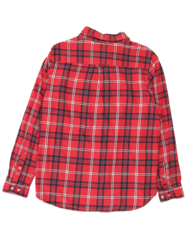Crew Clothing Damska koszula flanelowa o swobodnym kroju UK 12, średnia czerwona kratka