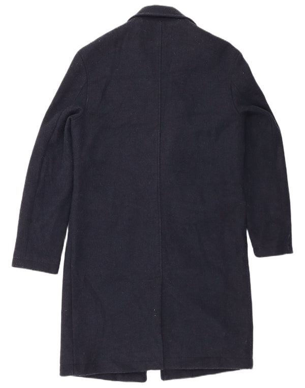 Zara Mens Overcoat UK 36 Small Navy Blue Polyester