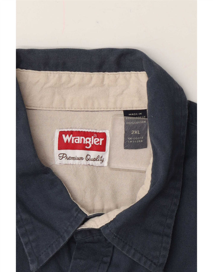 Koszula męska Wrangler 2XL, granatowa, bawełniana
