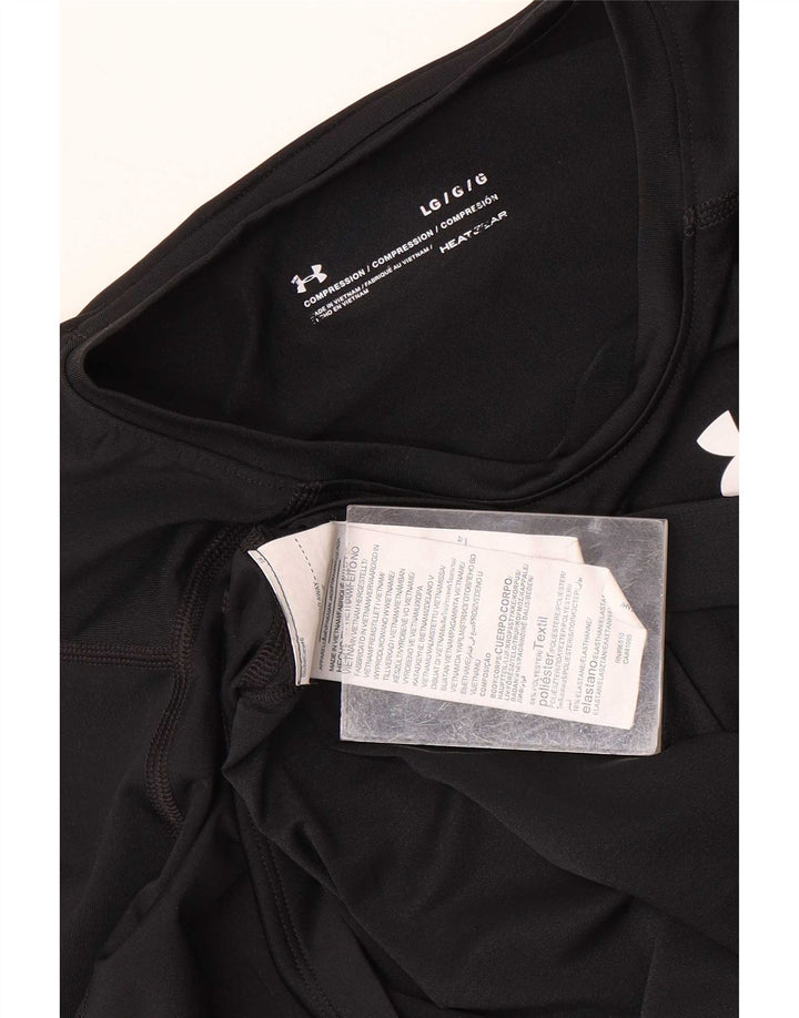 Męski top Under Armour Heat Gear z długim rękawem, duży, czarny poliester
