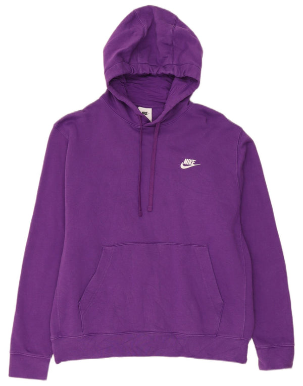 Męski sweter z kapturem Nike, duży, fioletowy, bawełniany