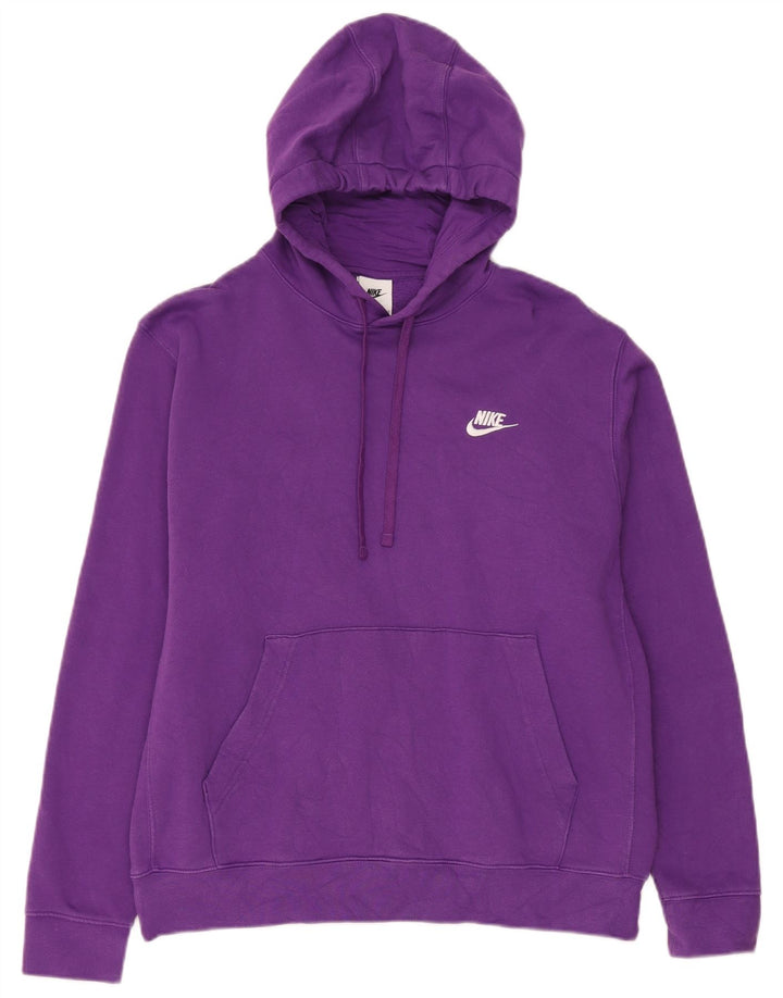 Męski sweter z kapturem Nike, duży, fioletowy, bawełniany