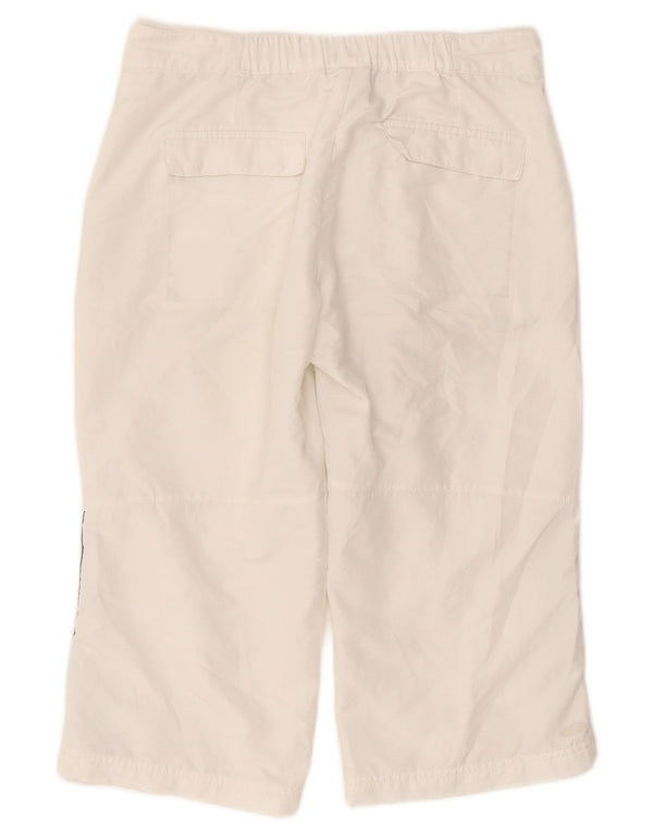 Damskie spodnie Adidas Straight Capri UK 10 Small W27 L17 Biały poliester