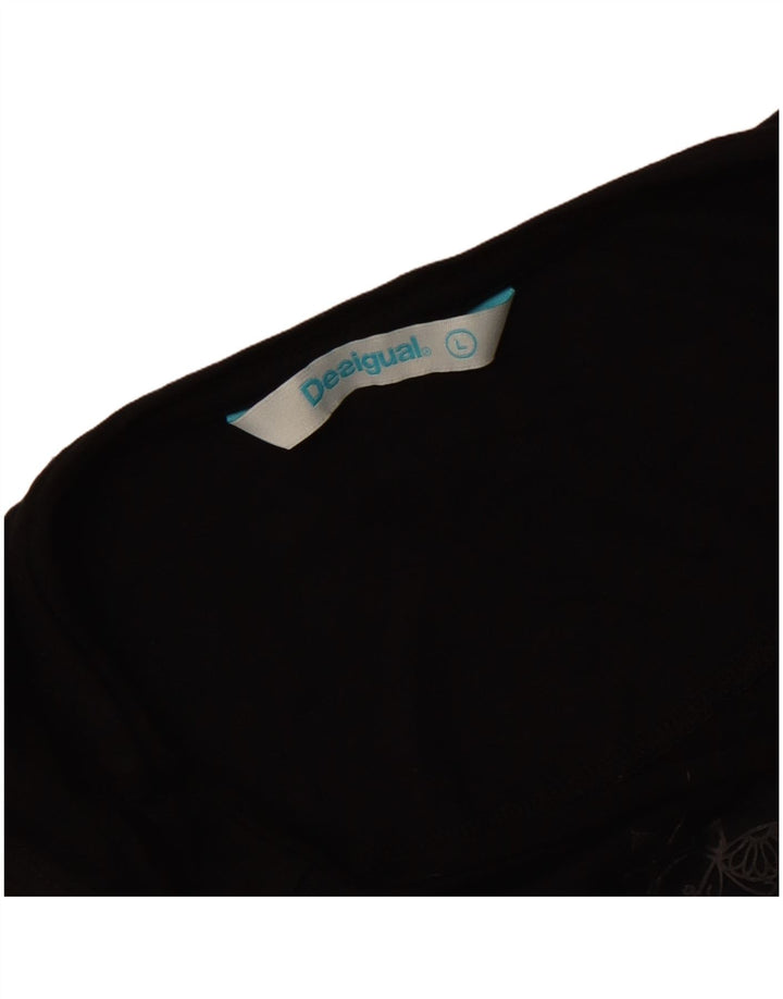 Damska tunika bez rękawów Desigual UK 14, duża, czarna w kwiaty