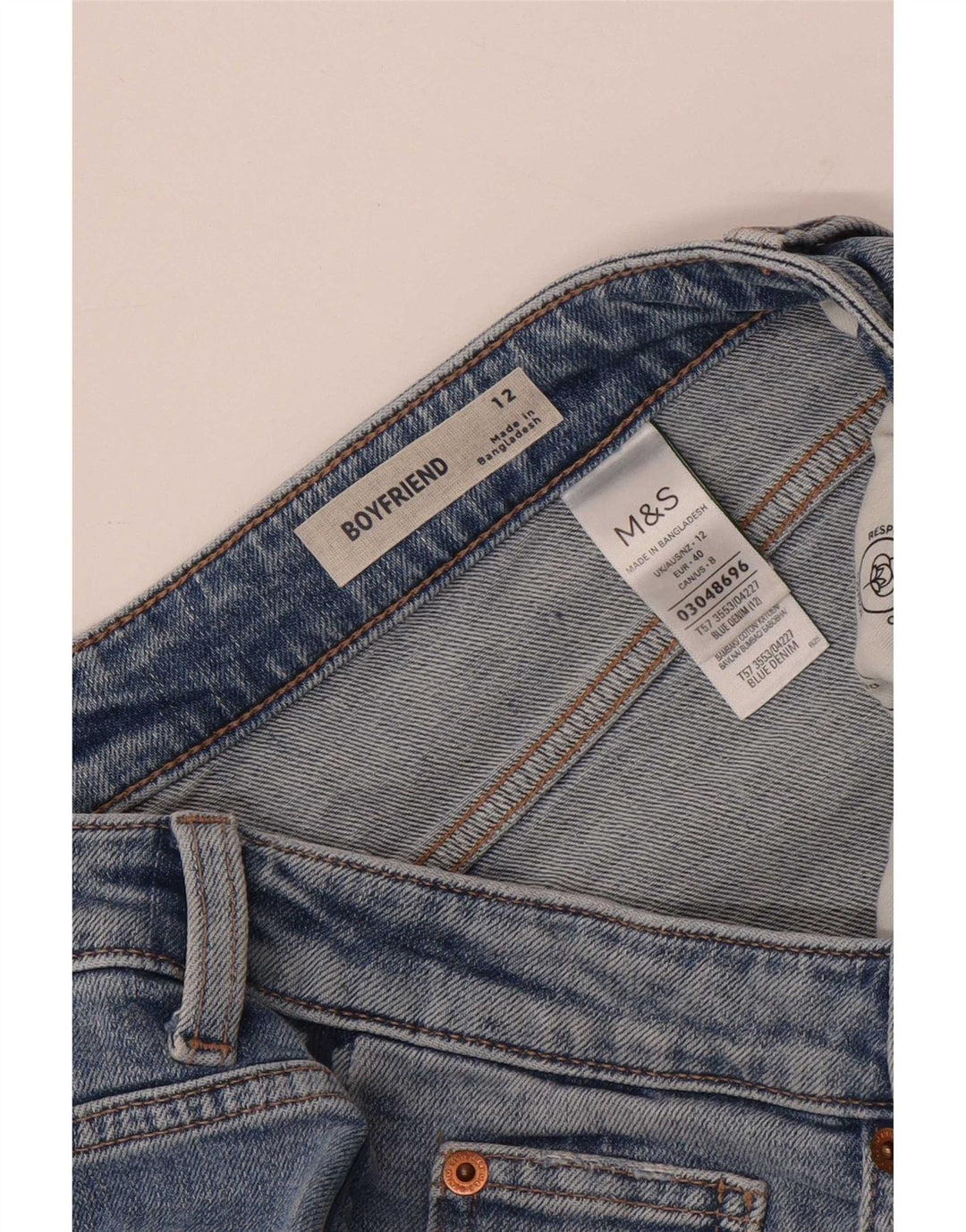 Marks & Spencer Damskie spodenki jeansowe Boyfriend UK 12 Medium W30 Niebieskie