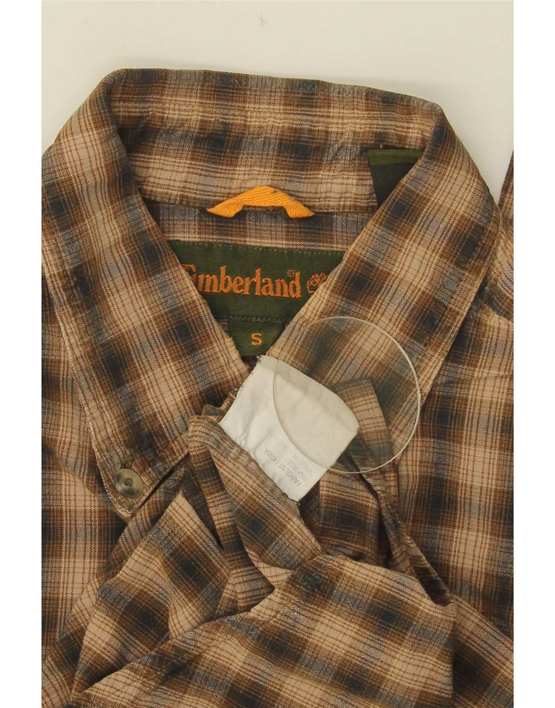 Męska koszula flanelowa Timberland w małą brązową kratkę, bawełniana