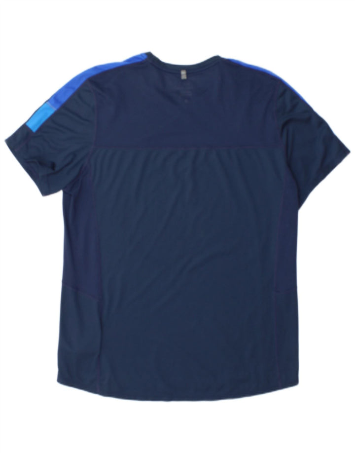 T-shirt męski Nike Dri Fit, duży, granatowy, poliestrowy blok kolorów