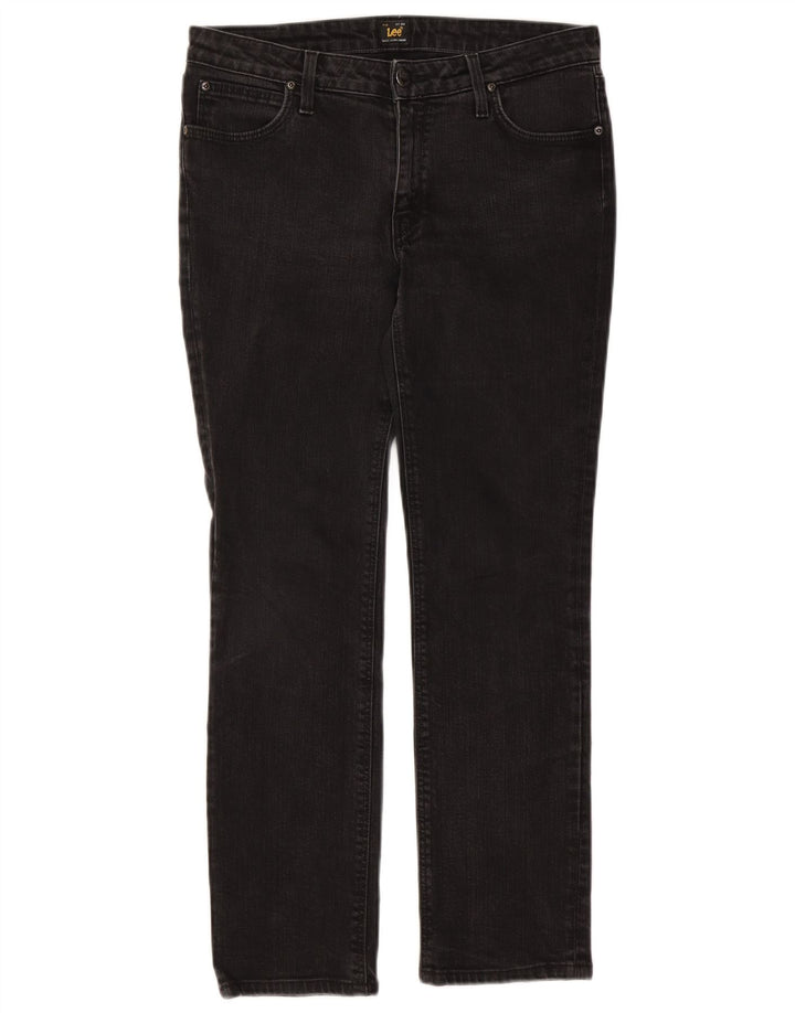 Damskie jeansy Lee Marion Straight W30 L27 Czarne bawełniane