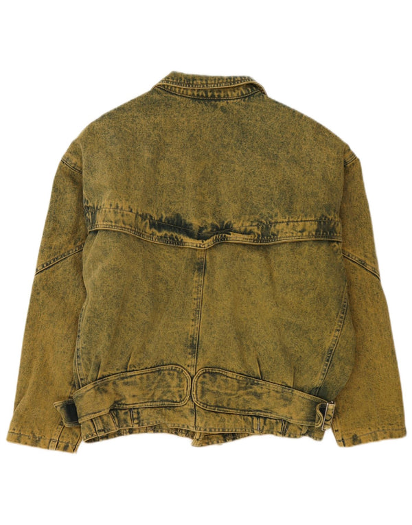 Ulfa Mens Loose Fit Denim Jacket UK 38 Medium Yellow Cotton 80s