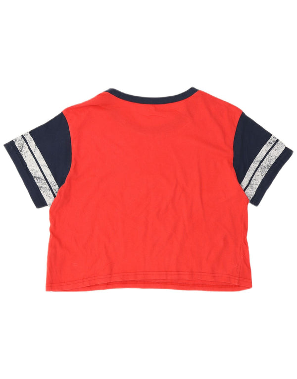 Damska koszulka Vans Crop Graphic Top UK 10, mała, bawełniana w czerwone paski