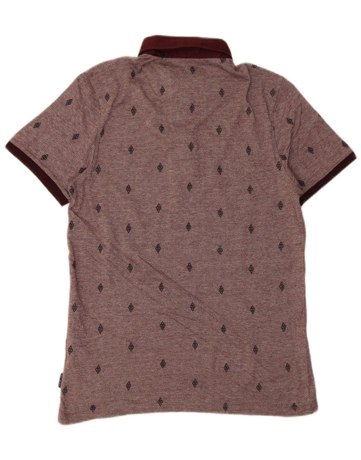 Męska koszulka polo Ted Baker, rozmiar 3, średnia, bordowa, bawełniana w cętki