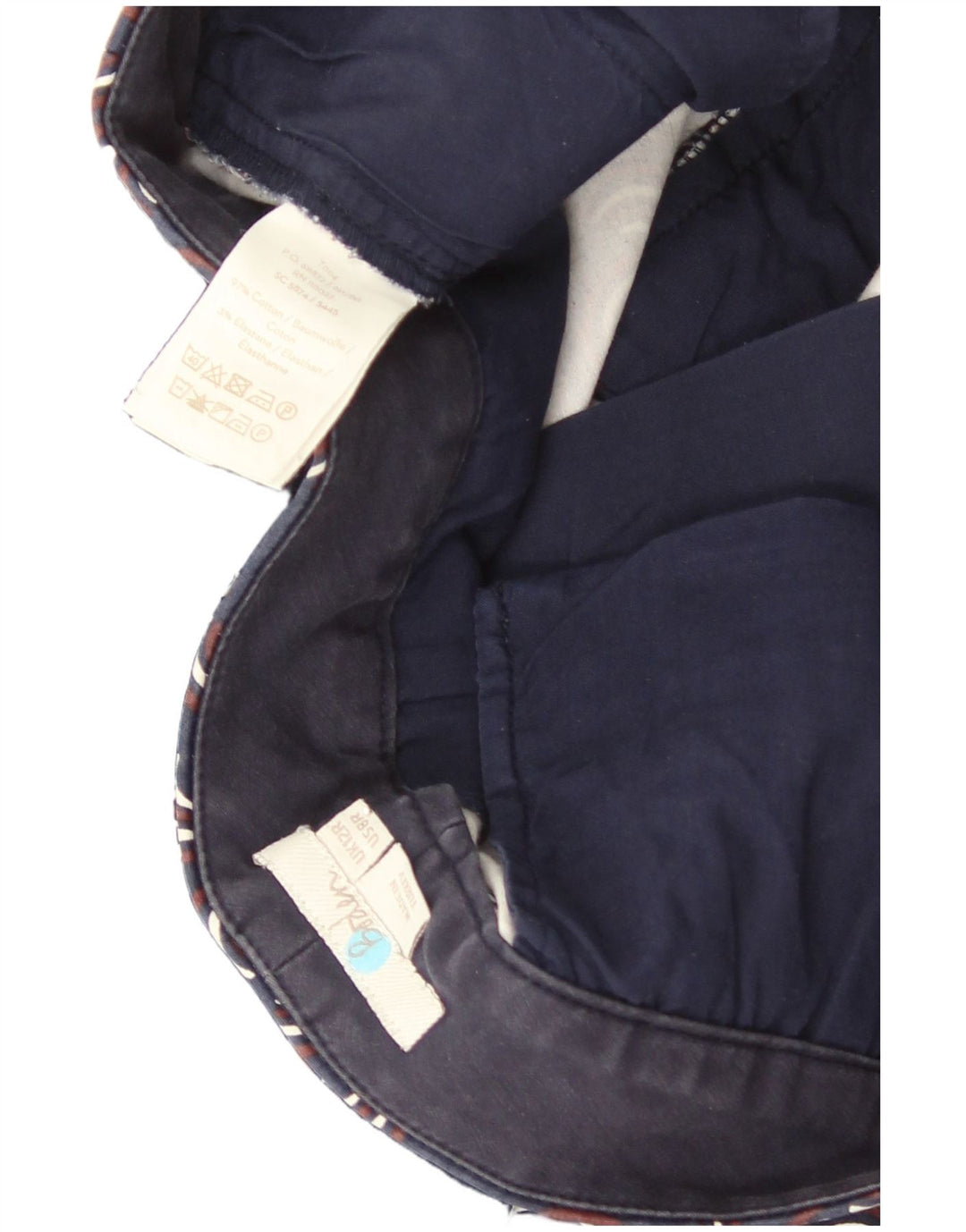 Spodnie damskie Boden Chino z abstrakcyjnym wzorem UK 12 Medium W30 L27 Granatowe