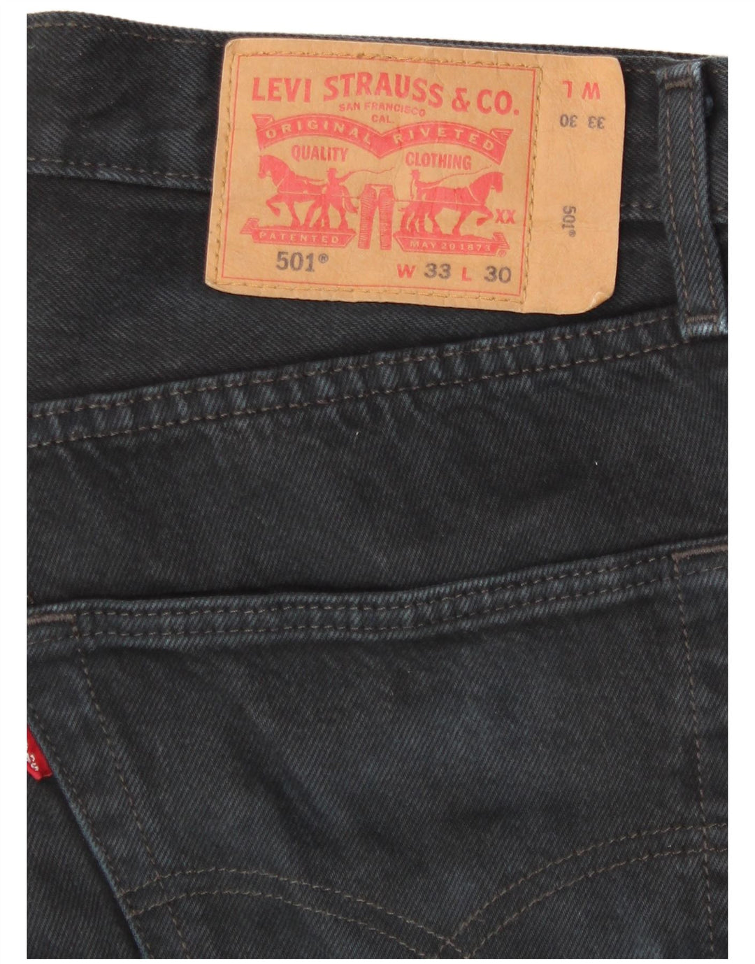 Męskie dżinsy Levi's 501 Straight W33 L30 Czarna bawełna