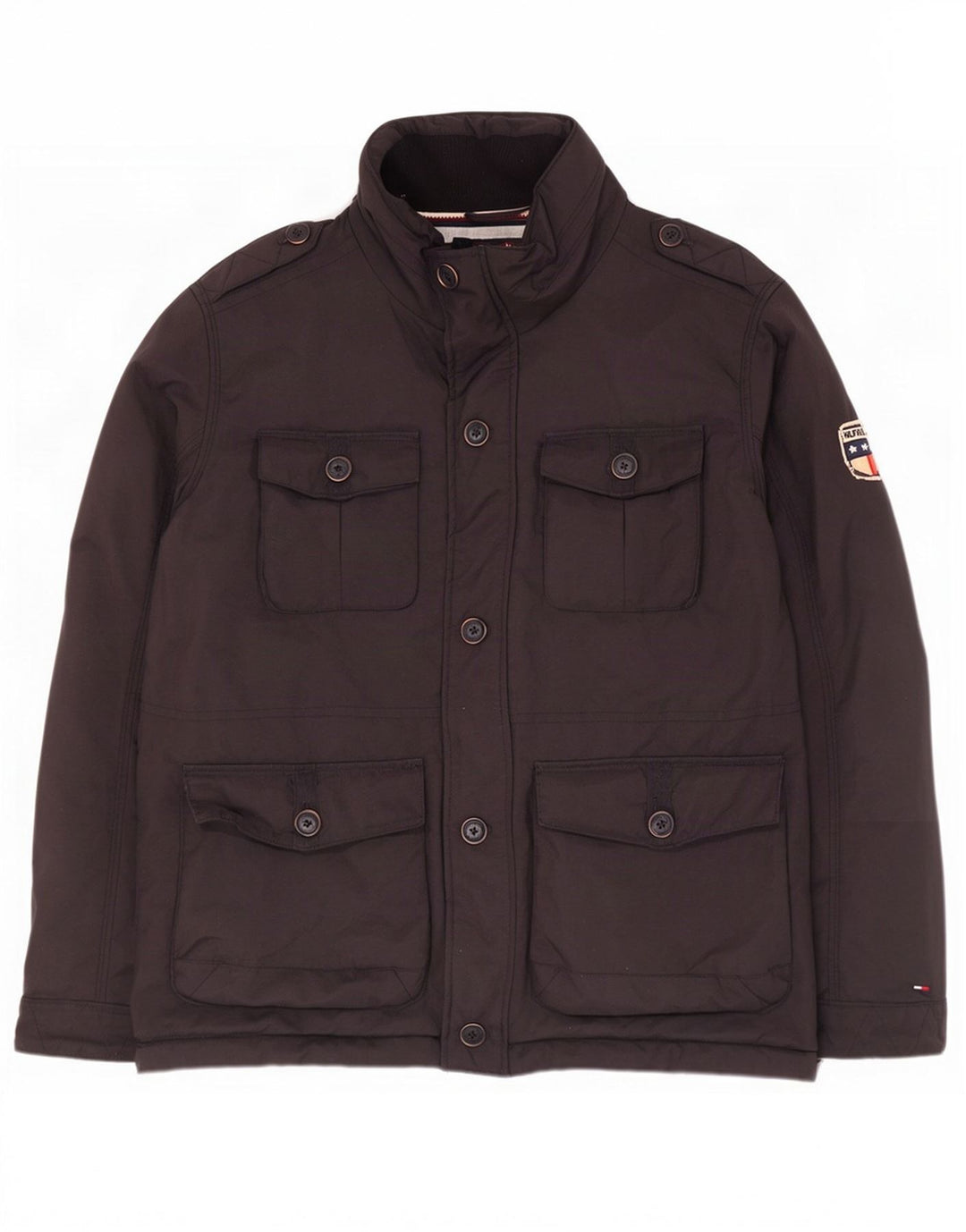 Męska kurtka wojskowa Tommy Hilfiger UK 40, duża, czarna, nylonowa