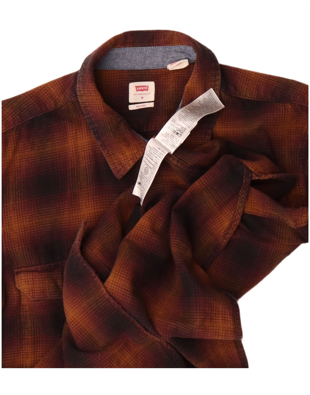 Męska koszula flanelowa Levi's w kratkę, o swobodnym kroju, bawełniana w średnią brązową kratkę