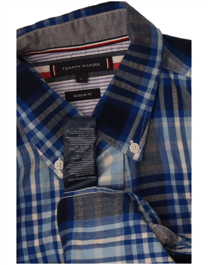 Koszula męska Tommy Hilfiger o regularnym kroju, duża, niebieska, bawełniana w kratę