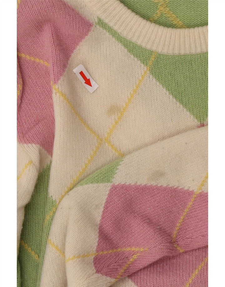 Pringle Męski sweter z okrągłym dekoltem Średni wielobarwny Argyle/Diament