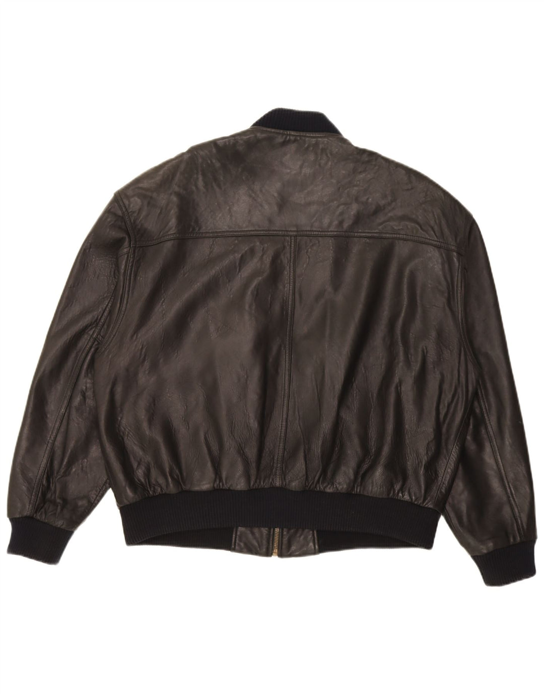 Męska kurtka skórzana Bomber Trapper UK 46 3XL Czarna skóra