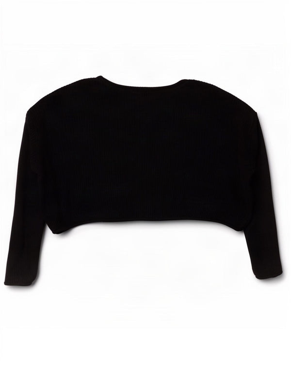 Damski sweter Zara Crop Oversize z dekoltem w łódkę UK 14 Średni czarny