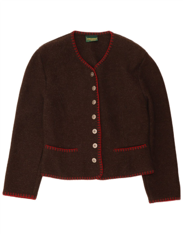 Damska marynarka GEIGER zapinana na 7 guzików IT 44 średni brąz