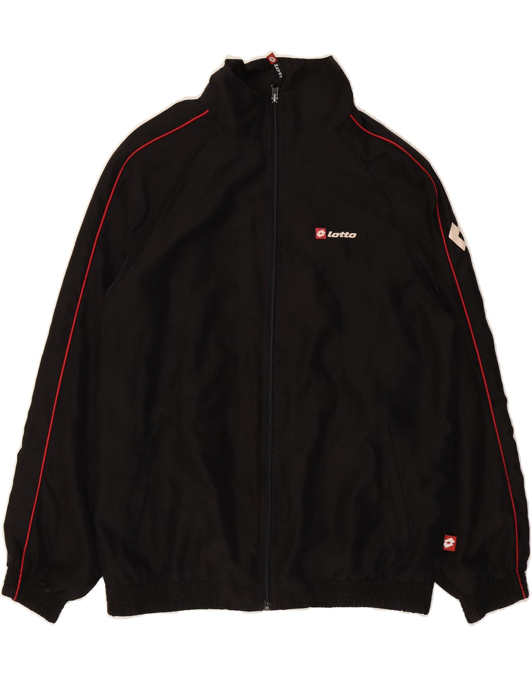 LOTTO Mens Tracksuit Top Jacket Medium Black Polyester Vintage Lotto and Second-Hand Lotto from Messina Hembry 
