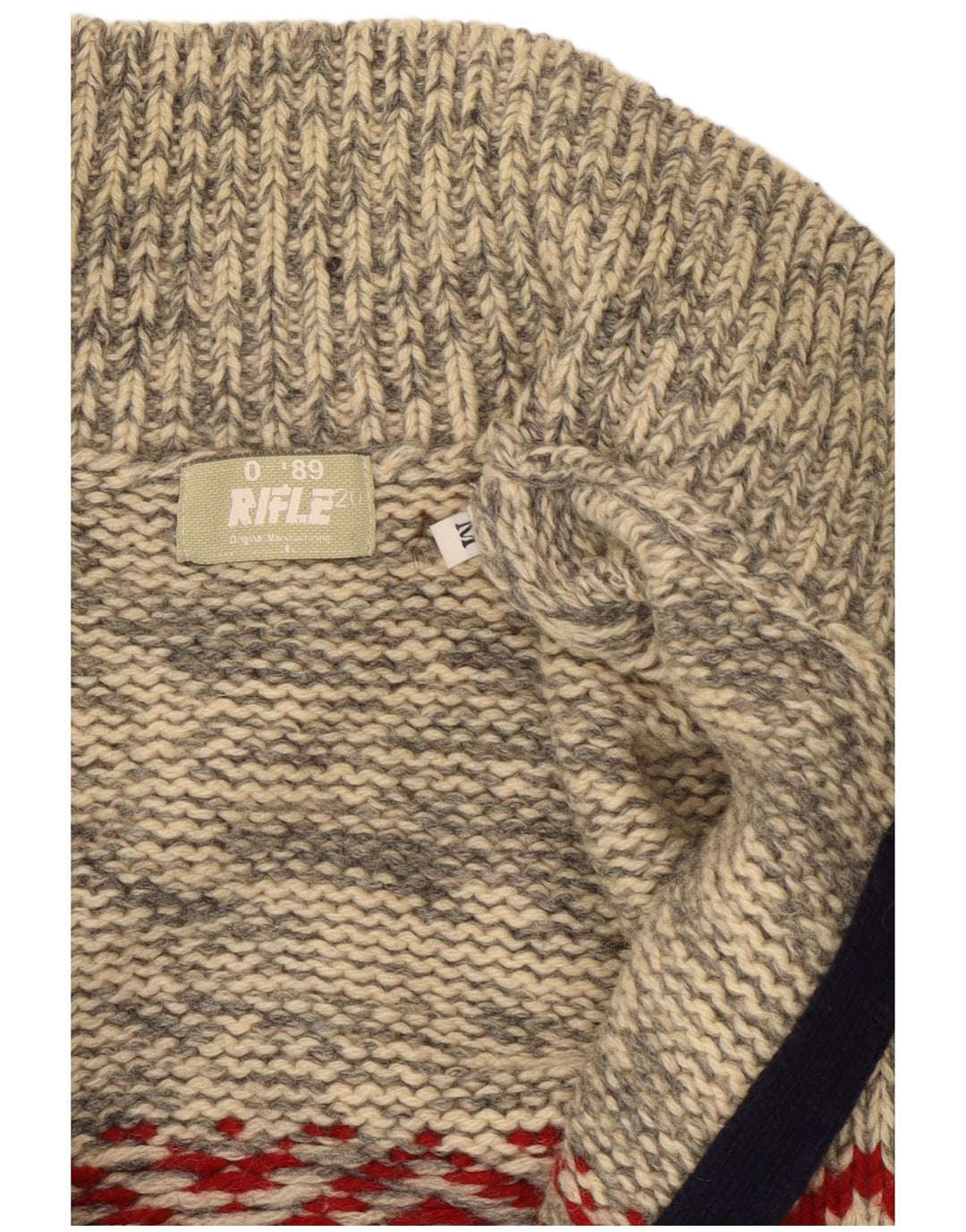 Męski sweter rozpinany Rifle, średnioszary, Fair Isle