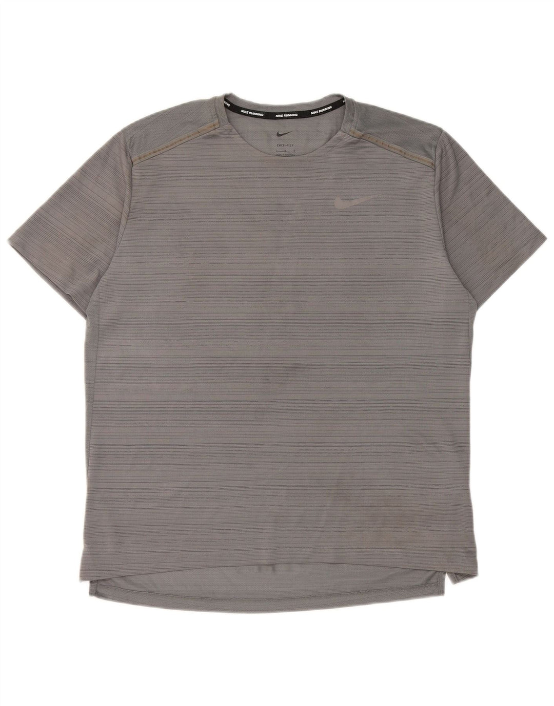Męski T-shirt Nike Dri Fit, duży, szary, poliestrowy w prążki