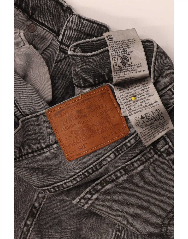 Męskie jeansy Levi's 502 Tapered W34 L32 Szara bawełna