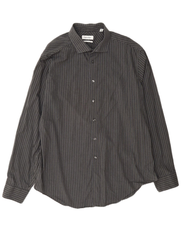 Koszula męska Calvin Klein Slim Fit, rozmiar 17 XL, bawełniana szara krata