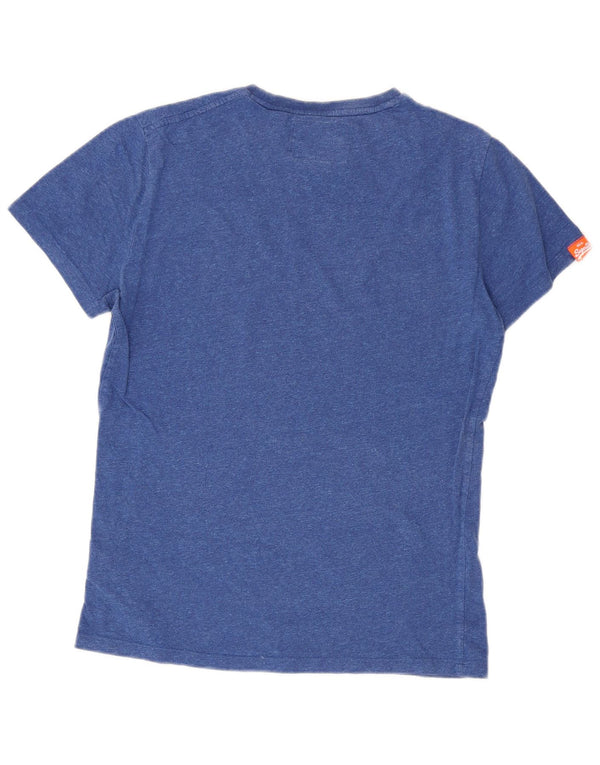 T-shirt męski Superdry, mały, niebieski, bawełniany w cętki