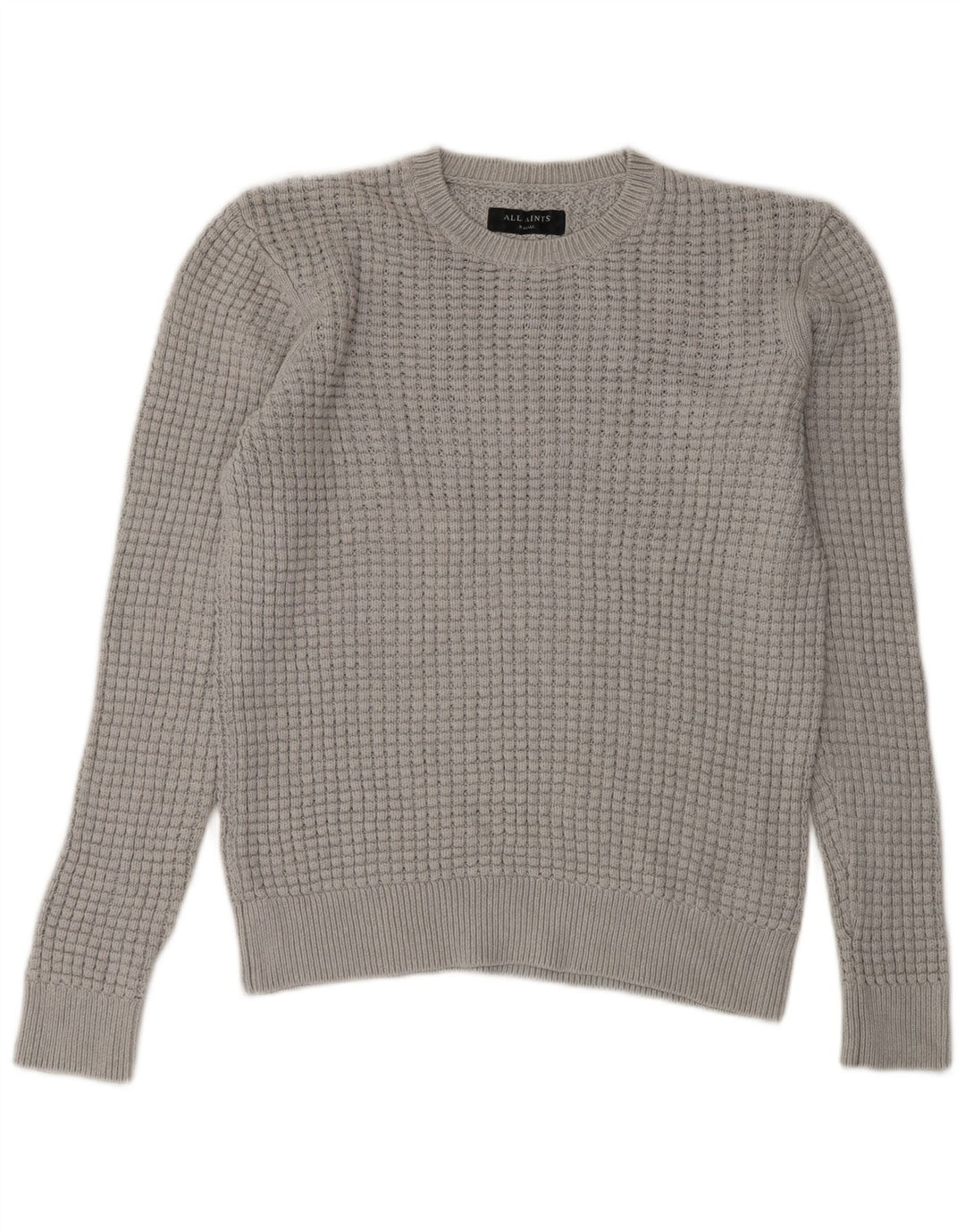 ALL SAINTS Mens Crew Neck Jumper Sweater XS Grey Cotton