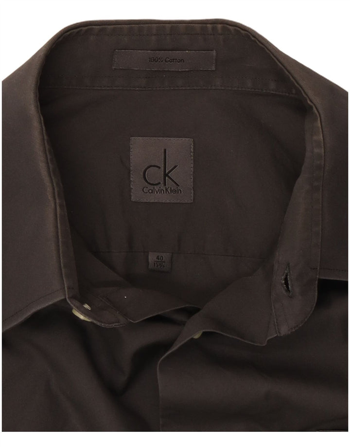 Koszula męska Calvin Klein, rozmiar 40 15 1/2, średnia szara bawełna