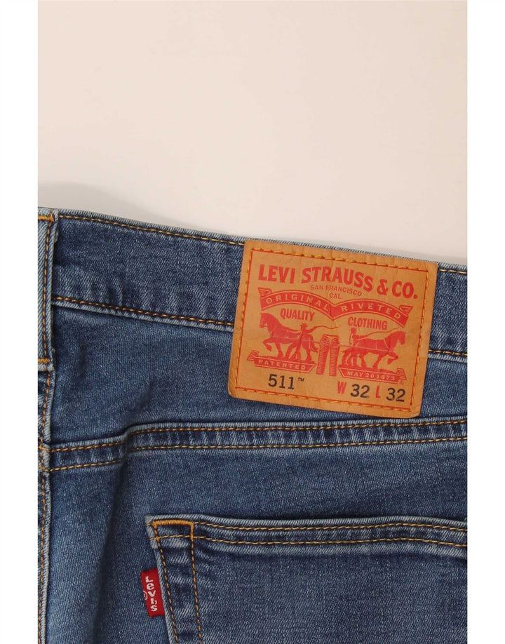 Męskie jeansy Levi's 511 Slim W32 L29 Niebieska bawełna