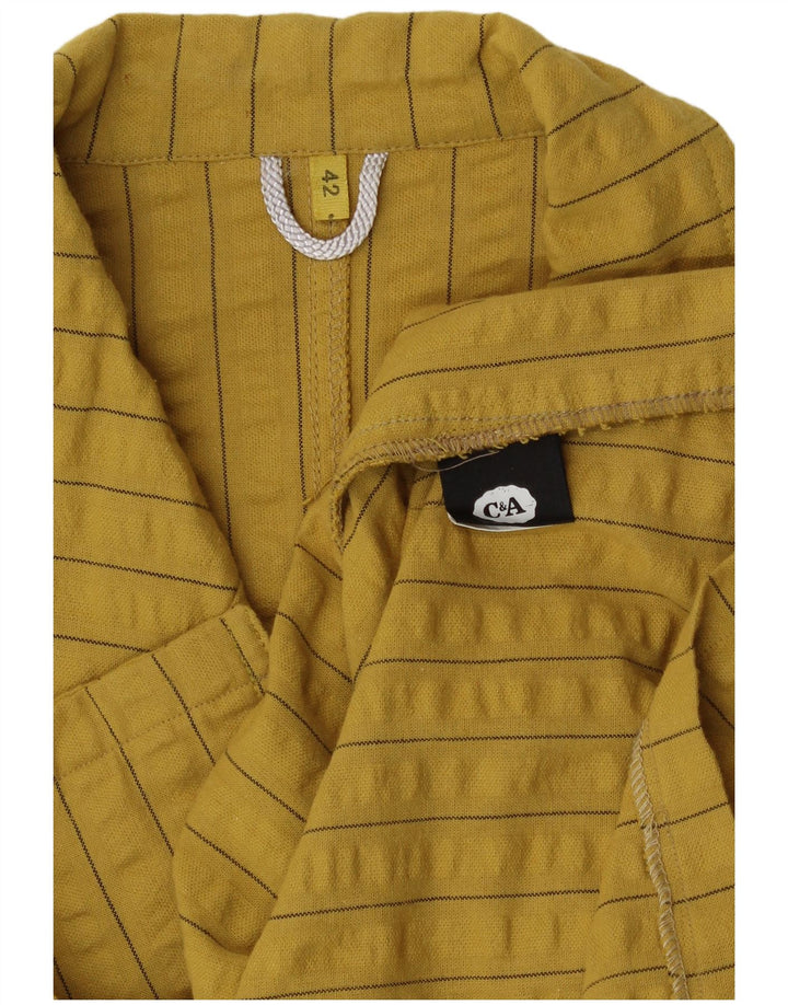 C&A Womens Double Breasted Blazer Jacket IT 42 Medium Yellow Striped