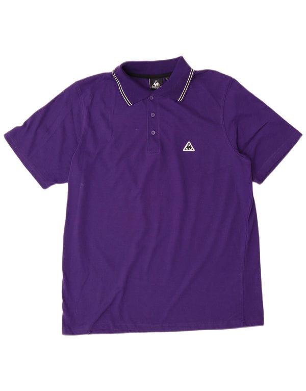 Męska koszulka polo LE COQ SPORTIF XL, fioletowa, poliestrowa