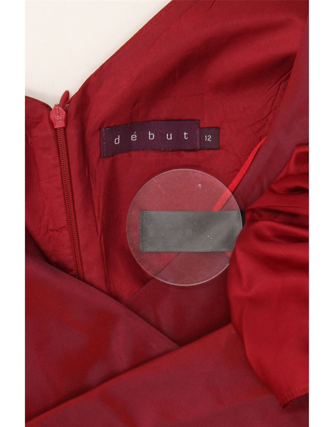 DEBUT Womens Sleeveless A-Line Dress UK 12 Medium Red Acetate Vintage Debut and Second-Hand Debut from Messina Hembry 