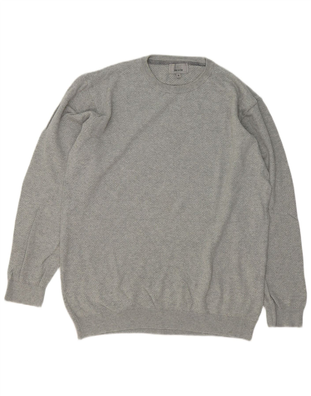 Marks & Spencer Męski sweter z okrągłym dekoltem XL, szary, bawełniany