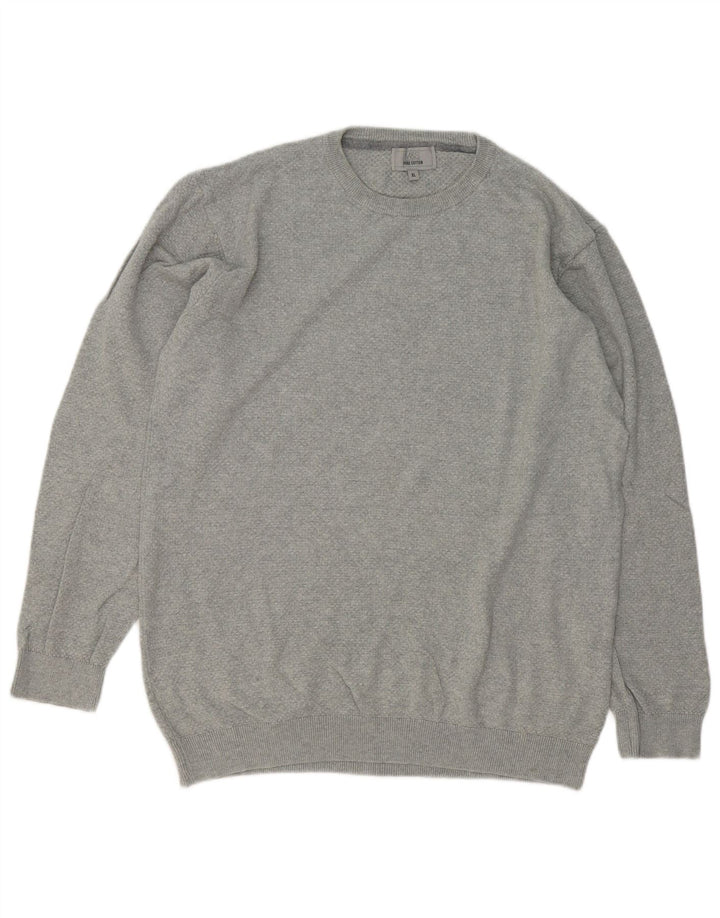 Marks & Spencer Męski sweter z okrągłym dekoltem XL, szary, bawełniany