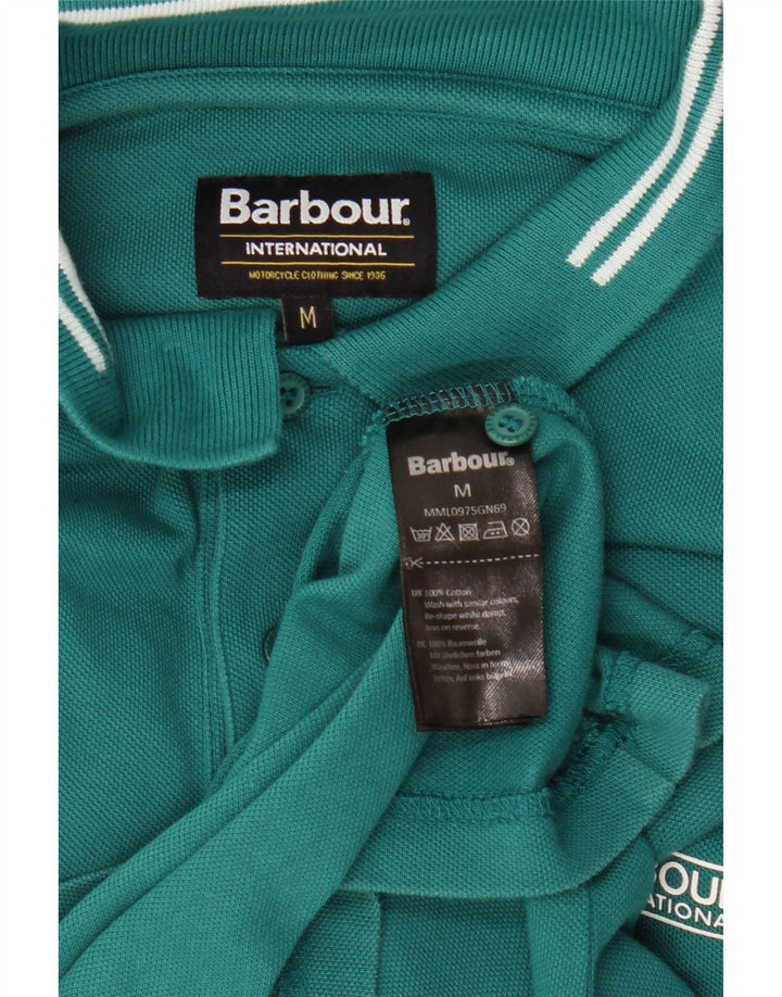 Męska koszulka polo BARBOUR, średnia, zielona bawełna