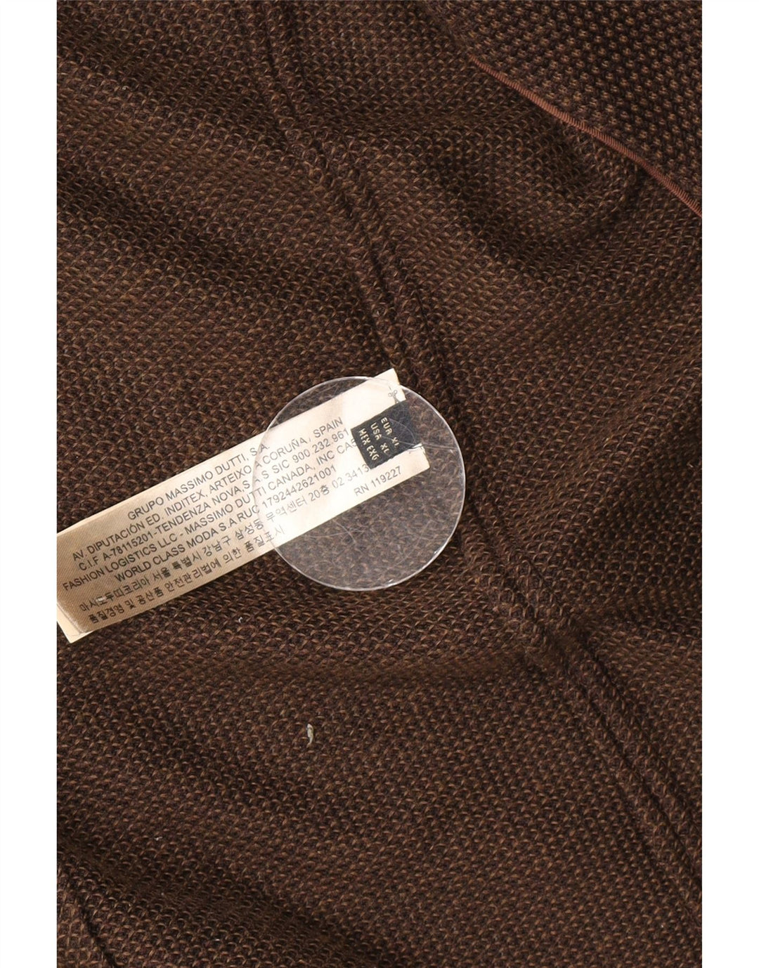 Męska marynarka zapinana na 2 guziki Massimo Dutti UK 42 XL, brązowa, bawełniana