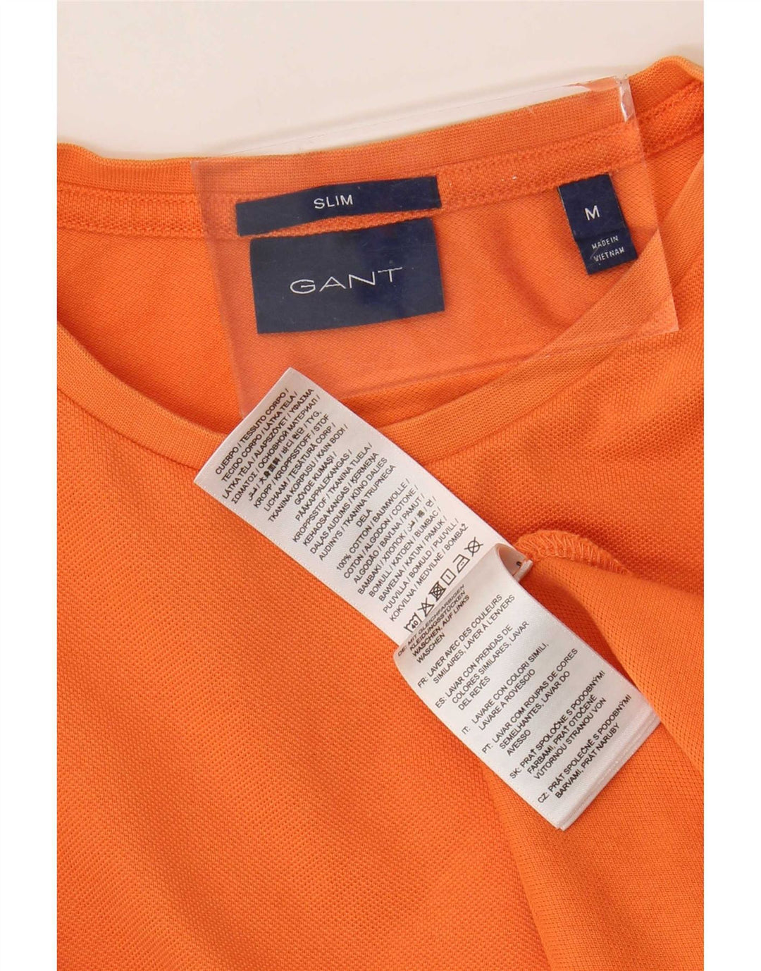 Męski T-shirt Gant o dopasowanym kroju, średni pomarańczowy, bawełniany